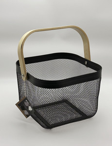 <span class=keywords><strong>Panier</strong></span> <span class=keywords><strong>de</strong></span> rangement vintage en métal maillé avec poignée en bois, bac organisateur décoratif portable pour la maison, la <span class=keywords><strong>salle</strong></span> <span class=keywords><strong>de</strong></span> <span class=keywords><strong>bain</strong></span> et la cuisine - Product Image 5