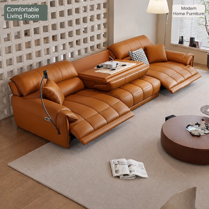 Canapé électrique en cuir de première classe, fonctionnel, pour salon, style moderne et minimaliste, en ligne droite, zéro mur - Product Image 1
