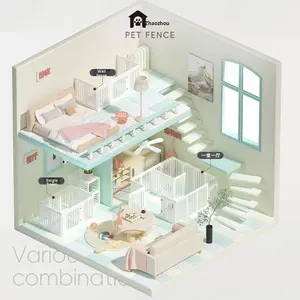 Pagar hewan peliharaan padat plastik untuk anjing dalam ruangan kandang anjing kecil pembatas anjing pagar pelindung khusus Corgi Bichon - Product Image 1