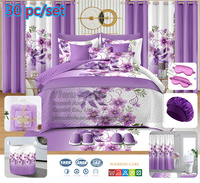 Parure de lit en gros avec rideaux, couvre-lit et édredon, taille King, 30 pièces