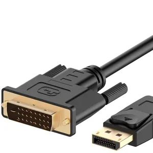 Dvi 24 + 1 Vergulde Male Naar Displayport Dp 20P Male Adapter Zwarte Kabel Voor Medische Machine 1M 2M 3M