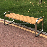 Banc en bois composite WPC imperméable, siège en PVC composite avec dossier pour parc public extérieur et jardin d'école