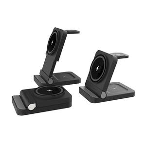 Support de téléphone à charge rapide 3 en 1 avec <span class=keywords><strong>chargeur</strong></span> sans fil pour montre, écouteurs et téléphone, design pliable et <span class=keywords><strong>télescopique</strong></span> - Product Image 4