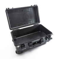 Valise trolley robuste en plastique noir, étanche IP67, antichoc, avec insert en mousse personnalisable et boîte de rangement protectrice 6001