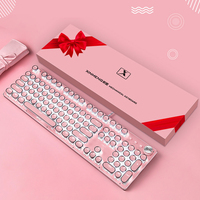 Ensemble de jeu mécanique filaire avec clavier et souris, pouces, rétro, Punk, interrupteurs bleu, USB, pour PC portable, ordinateur de bureau