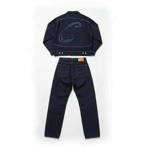 Completo Casual da Uomo in <span class=keywords><strong>Jeans</strong></span> Due Pezzi a Prezzo di Fabbrica Personalizzabile con Ricami Lavaggio e Stampa Set Giacca in Denim Traspirante Primaverile - Product Image 1