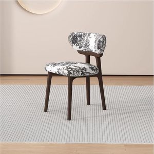 Chaise de salle à manger nordique, style design simple et luxueux, en bois massif, pour la maison, les hôtels, les restaurants, chaise confortable L036 - Product Image 5