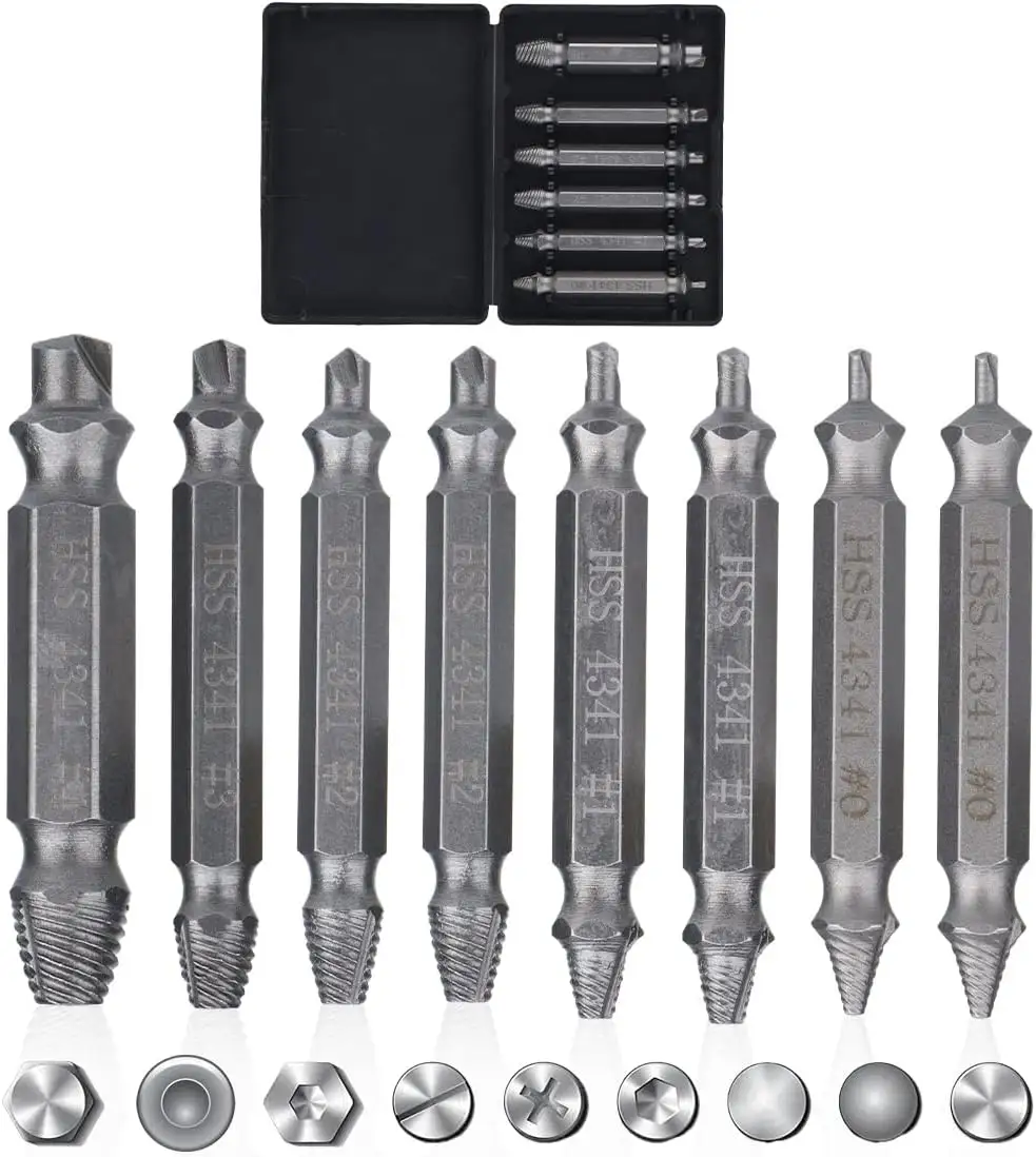 4 6 8 Stück DIY-Handwerkzeuge Schraube-Extraktor-Set beschädigtes Schraubenentfernungs-Kit für abgezogene Schrauben Gadgets Geschenke einfaches Entfernen 2 in 1