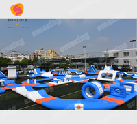 Parc aquatique gonflable flottant sur l'eau, jeux d'extérieur, m