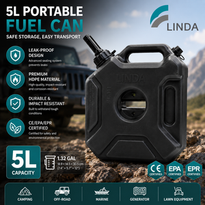 Réservoir de carburant portable anti-statique et étanche de 5 L en HDPE pour <span class=keywords><strong>moto</strong></span>, VTT, UTV, camping, utilisation en extérieur, essence/diesel/pétrole, CE EPA <span class=keywords><strong>ERP</strong></span> - Product Image 4