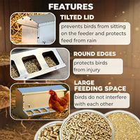 Mangeoire automatique pour poulets en métal, résistante aux intempéries, à alimentation par gravité, sans effort, robuste et anti-gaspillage, JH-Mech OEM