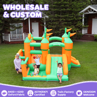 Vente flash : Mini château gonflable écologique avec petit toboggan, combo château de saut pour enfants, capacité de 4 personnes, utilisation à domicile