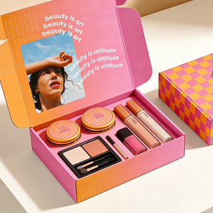 Scatole di Cartone Ondulato Rosa Pieghevoli per Spedizioni e Imballaggio di Cosmetici e Regali, Vendita all'Ingrosso - Product Image 1