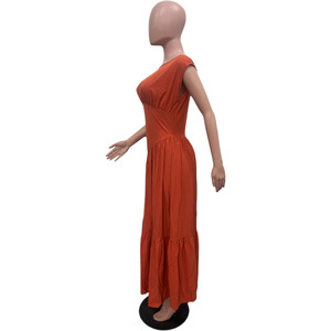 Vestidos de Verano Casuales para Mujer, Color Sólido, con Dobladillo Desgarrado, al por Mayor - Product Image 4