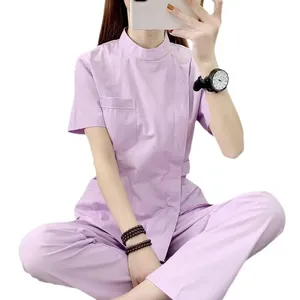 Traje de Enfermera de Manga Corta para Mujer, Uniforme de Trabajo para Dentistas de Hospital, Bata de Maternidad de Dos Piezas, Versión Delgada de Verano - Product Image 5