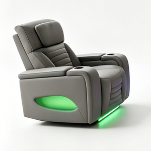 Modern Artificial Leather Reclining <b>Sofa</b> Set Colorful LED Lights Drop Table Function Sponge Living Room Contemporary Design - Product Image 6