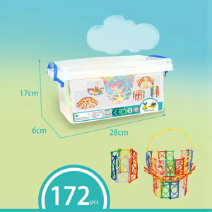 Jouets éducatifs intéressants à faire soi-même, blocs de construction en plastique, 172 pièces, jeu de blocs magiques multicolores pour enfants - Product Image 4