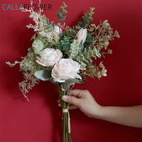 YC1035 — Mini Bouquet de roses artificielles, fausses fleurs, pour un mariage, meilleure vente