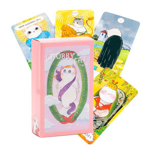 طبعة محدودة بطاقات التاروت القط السمين أسلوب لطيف وحلو مصنوع من ورقة الفن للعب عينة مجانية متاحة - Product Image 5