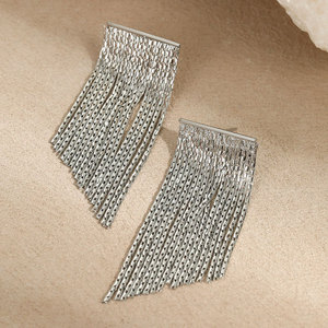 Boucles d'oreilles pendantes à pompons en acier inoxydable 316L plaqué or 14k 18k pour femmes, vente en gros de mode - Product Image 4