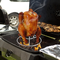Support portable en acier inoxydable pour poulet, support pour poulet rôti sur canette de bière, pour grillades, fumage et rôtissage