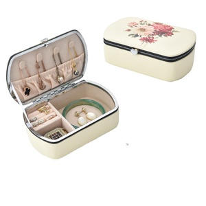 Personalized Logo Printing Travel <b>Leather</b> <b>Jewelry</b> Boxes Portable <b>Jewelry</b> <b>Box</b> Gift <b>Box</b> - Product Image 1
