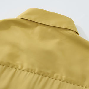 Blusa de Satén Elegante Personalizada para Mujer, Cuello Camisero, 100% Poliéster, Color Sólido, para Oficina y Negocios - Product Image 3