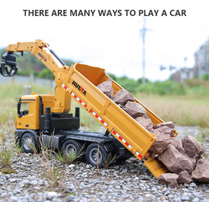 Nuevo Camión Volquete RC <span class=keywords><strong>Huina</strong></span> <span class=keywords><strong>1575</strong></span> 2021, Escala 1:14, 26 Canales, Media Aleación, 575 con Agarrador de Madera, Juguetes de Vehículos de Ingeniería para Niños - Product Image 6