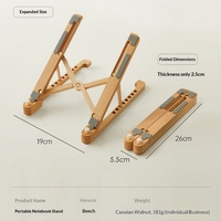 Support pour ordinateur portable, base de dissipation thermique suspendue, rehausseur de bureau, rangement vertical créatif, étagère en bois de bambou pliable et mobile