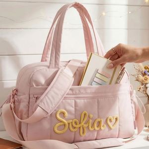 Bolsa de Viaje de Fin de Semana Acolchada de Nailon, Tejida a Mano, Bolso Tote de Gran Capacidad para Mujer, para Gimnasio o Viajes Cortos, Ideal para Regalo - Product Image 5