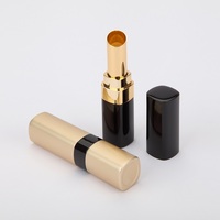 Tube de rouge à lèvres carré en aluminium et plastique, finition mate dorée, rechargeable et réutilisable, conteneur cosmétique vide pour baume à lèvres, maquillage personnalisé