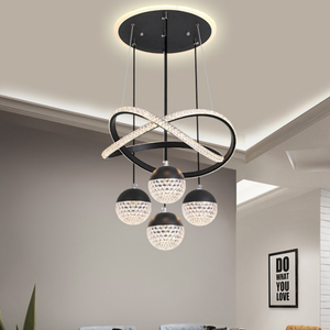 Lámpara Colgante Circular Acrílica Contemporánea para Sala de Estar Moderna, Lámpara de Araña <span class=keywords><strong>LED</strong></span> de Tamaño Mediano <span class=keywords><strong>con</strong></span> <span class=keywords><strong>Luces</strong></span> Colgantes Lineales - Product Image 6