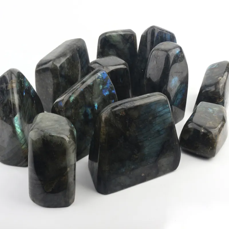 Wholesale natural polished raw labradorite blue flash hot sale labradorite crystal quartz