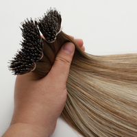 Extensions capillaires Nano Tip Premium en cheveux humains vierges russes Remy, double épaisseur, extensions à anneaux Nano, mèches blondes