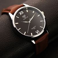 Yazole — montre à quartz pour hommes, disponible en grand couleurs, bracelet en cuir vive, étanche, affichage analogique, Simple, fabricants, 318