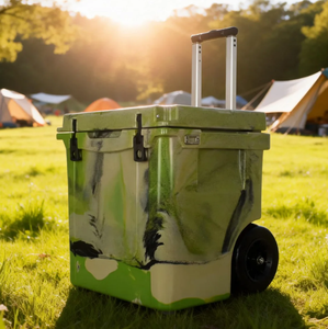 Glacière portable isotherme 45L avec logo personnalisé, en PE rotomoulé, étanche, pour camping et pêche, avec roues, pour aliments et boissons - Product Image 1