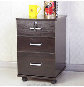 Three Drawers White <strong>Bedside</strong> <strong>Table</strong> - Product Image 4