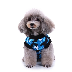 Traje de recuperación de mascotas de verano lindo de lujo Camiseta de poliéster transpirable <span class=keywords><strong>para</strong></span> cachorros Chaleco quirúrgico de heridas abdominales <span class=keywords><strong>para</strong></span> esterilización - Product Image 3