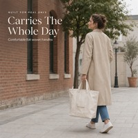 Sac fourre-tout en toile de coton 12 oz, réutilisable, avec poignées, logo personnalisé, pour courses, vente au détail et en gros