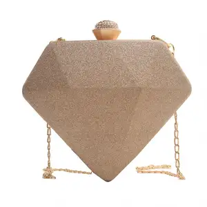 Heart Shape Evening Bags Ladies High Quality Chains Shoulder Satin Clutch Purse For Women Luxury