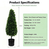 Plante artificielle en forme de cône de 92 cm, imitant une feuille d'arachide, en pot, pour la décoration de la maison, du bureau, du salon ou de la table.