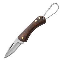 Couteau pliant de haute qualité en acier inoxydable 3cr13, pointe en forme de goutte, ouverture par glissière en bois, bouton poussoir, personnalisable, OEM, multifonctionnel