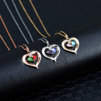 Collier personnalisé avec gravure de nom en forme de cœur en diamant, luxe léger, personnalisé, pour couple, livraison directe