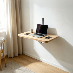 Bureau mural réglable en hauteur, design minimaliste moderne en métal, pour la maison, le café, le balcon - Product Image 1