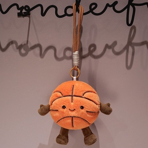 Porte-clés en peluche mignon en forme de ballon de sport, trois styles : volley-ball, football, baseball, mini pendentif, breloque de sac, cadeau pour les fans de sport et les adolescents - Product Image 4