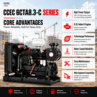 محرك ديزل CCEC 6CTAA8.3-C260 بقوة 194 كيلوواط و260 حصان وسرعة 2200 دورة في الدقيقة وسعة 8.3 لتر مع نظام تبريد ما بعد التوليد للحفارات واللوادر والمولدات بحقن مباشر للوقود