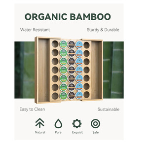 Bamboo <b>Coffee</b> <b>Pod</b> Holder <b>Drawer</b> Organizer Large Capacity Modern Simple Style - Product Image 3