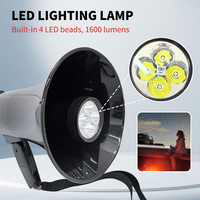 XC-165 30W Megafon LED Portabel dengan Siren Terintegrasi, Lampu LED, Kontrol Suara, Pengisian Daya USB, Speaker Genggam, Daya DC