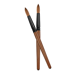 Pinceau à ongles en acrylique avec manche en bois brun, design simple, tailles personnalisées pour la poudre acrylique et la manucure - Product Image 5