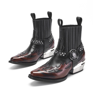 Botas Chelsea Vaqueras Personalizadas con Punta Puntiaguda para Hombre y Mujer, Botas de Tobillo para Actuaciones Escénicas, Banquetes, Estilo Europeo y Americano - Product Image 1